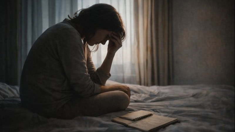 Ansiedad y tristeza, mujer en consulta psicológica, acompañamiento terapéutico en depresión.